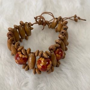 Wooden Beaded Bracelet That Ties